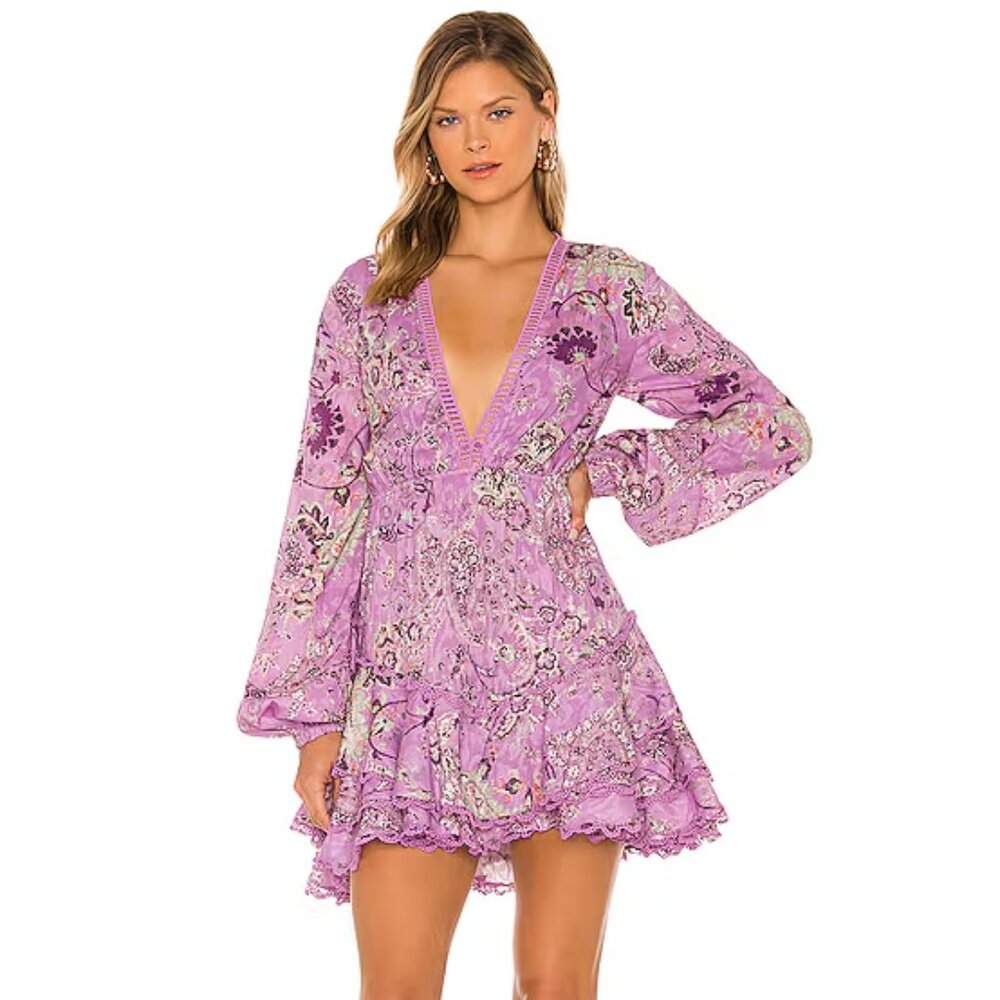 Anthropologie X Hemant and Nandita Mavi Mini Dress  Orchid Small - Picture 3 of 16
